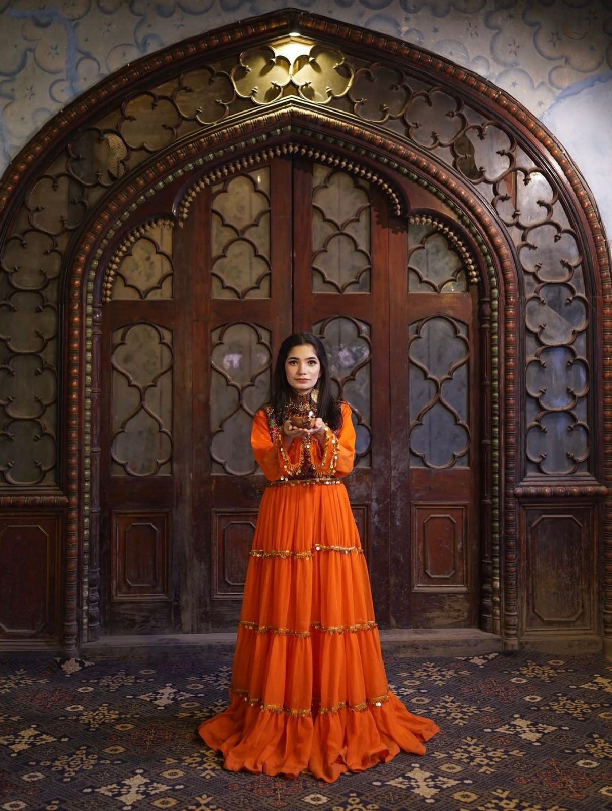 Traditional Afghan Frock with Tribal Embroidery &amp; Tassels