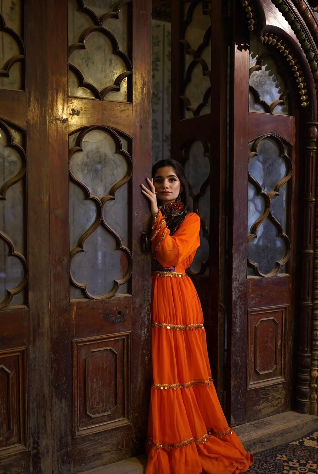 Traditional Afghan Frock with Tribal Embroidery &amp; Tassels Hover